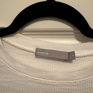 Vince White Waffle Crewneck Pullover